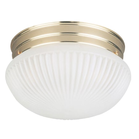 Home Impressions 9-1/2 In. Polished Brass Incandescent Flush Mount Ceiling Light Fixture IFM710BP